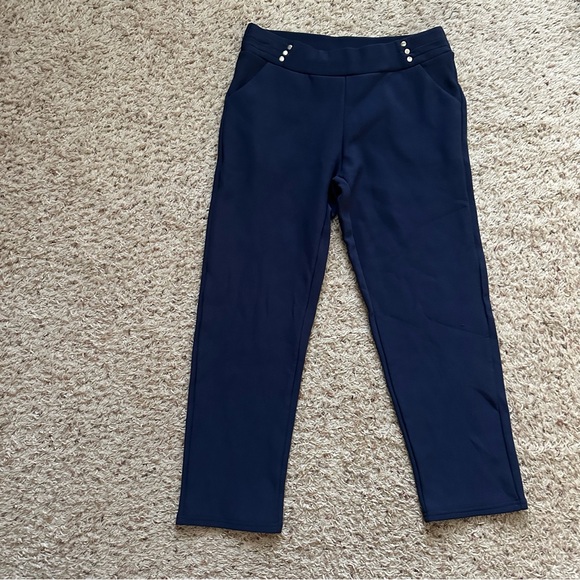 Lemite Women's Size Large Navy Stretch Knit Pull On Pants - Picture 1 of 5